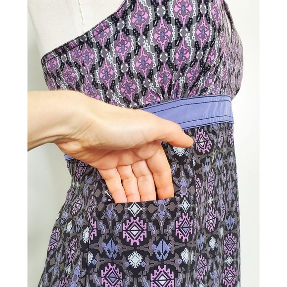 Athleta Womens Pack Everywhere Lilac Ikat Halter Dress 8 - Picture 12 of 14
